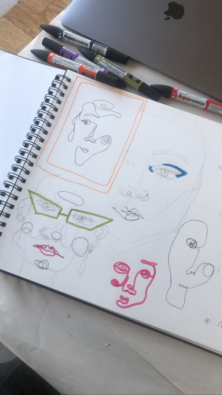 Portrait drawing in progress